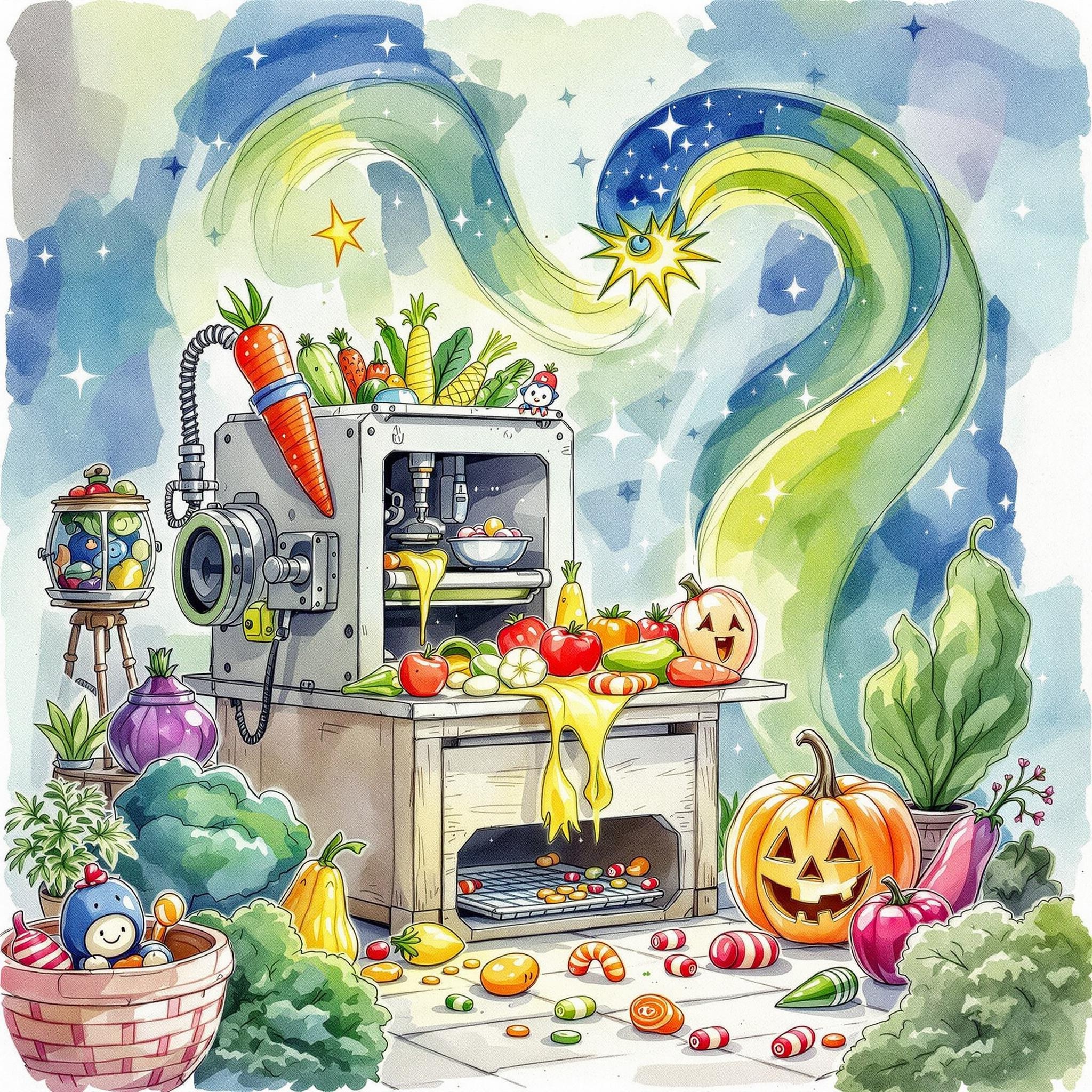 Histoire enfants légumes transformés en bonbon